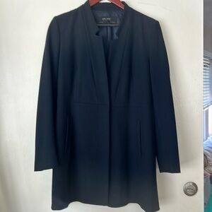 Zara Lined Navy Coat Jacket size L